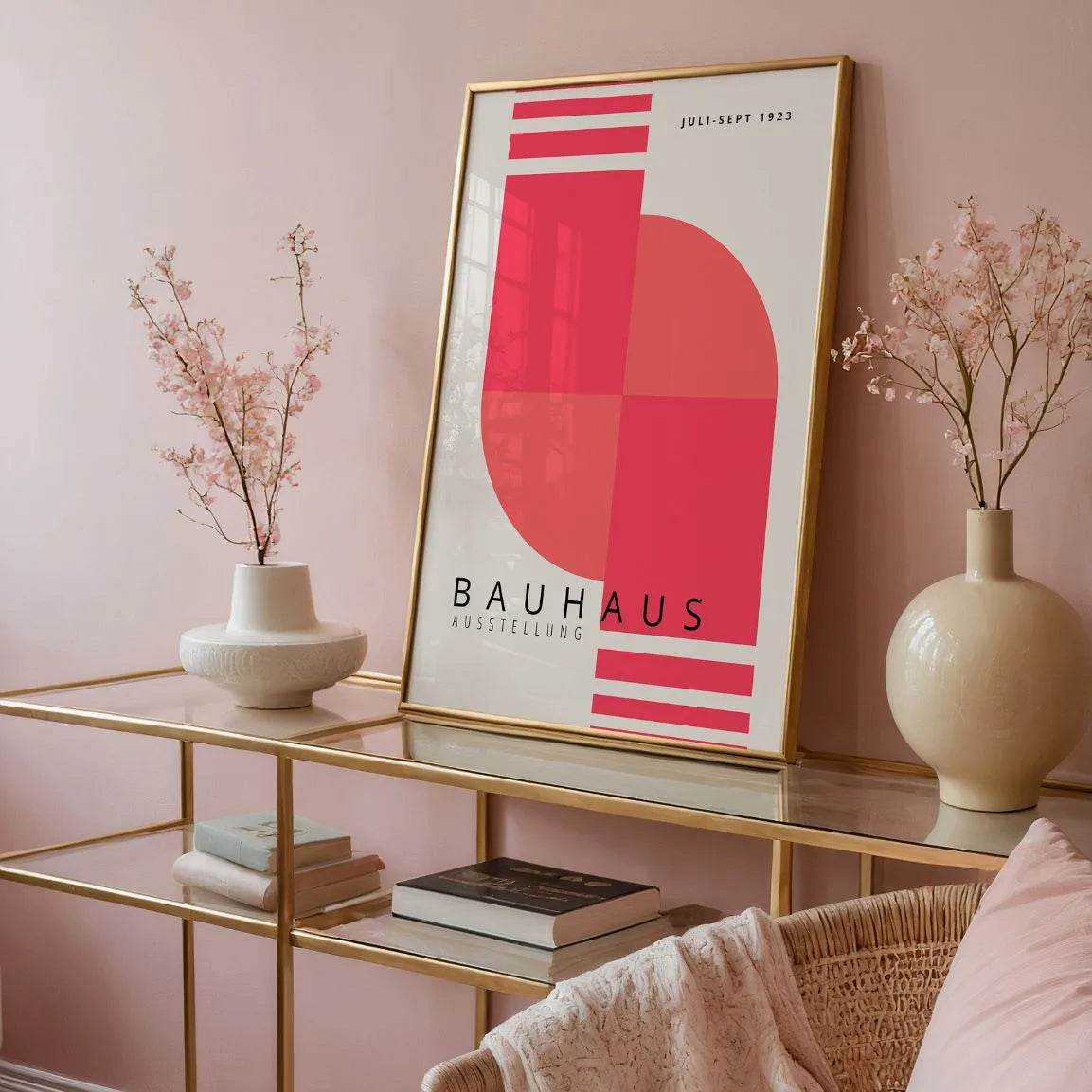 Bauhaus Ritmo Rosa Poster