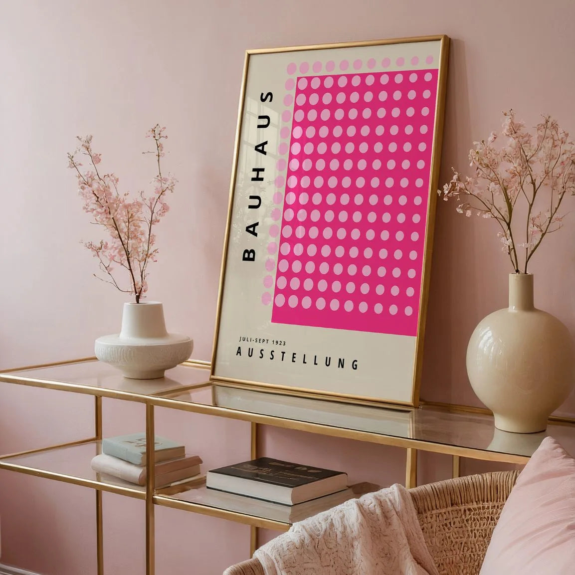 Bauhaus Ritmo A Punti Rosa Poster