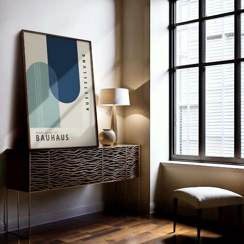 Bauhaus Blu Beige Poster