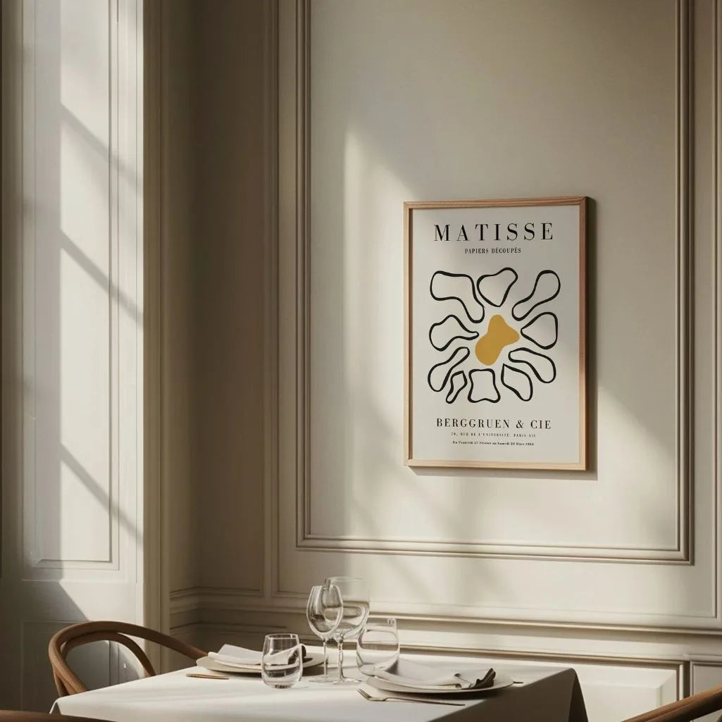 Poster Matisse Fiore Astratto Senape