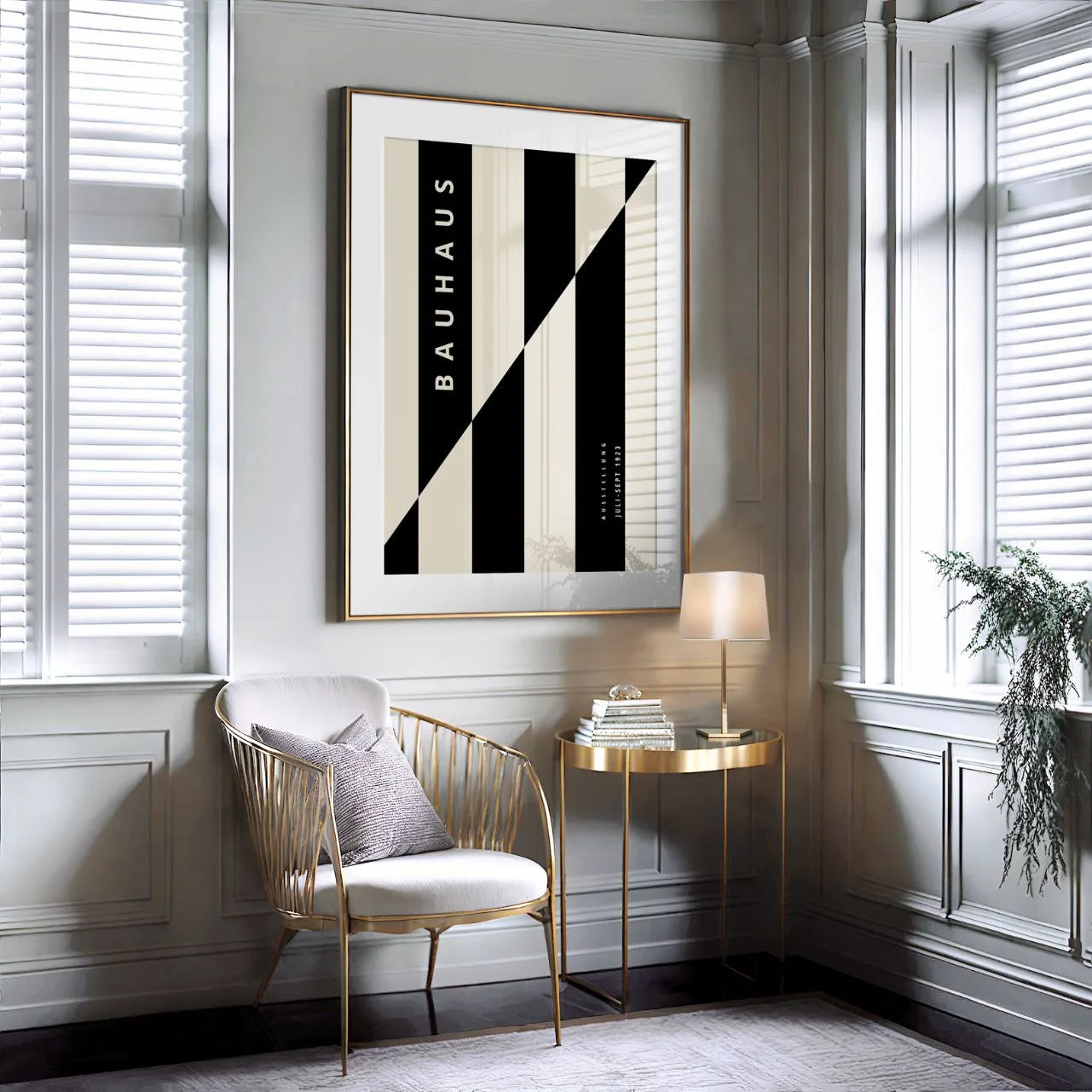 Bauhaus Nero Beige Poster