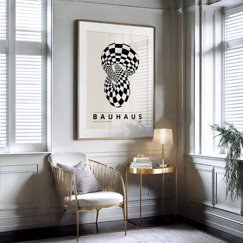 Bauhaus Beige Nero Poster