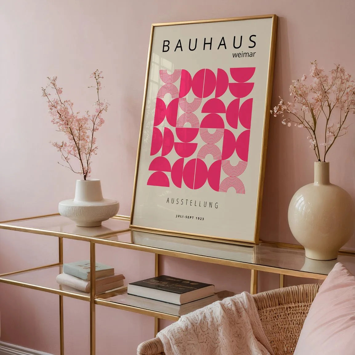 Bauhaus Emisferi Rosa Poster