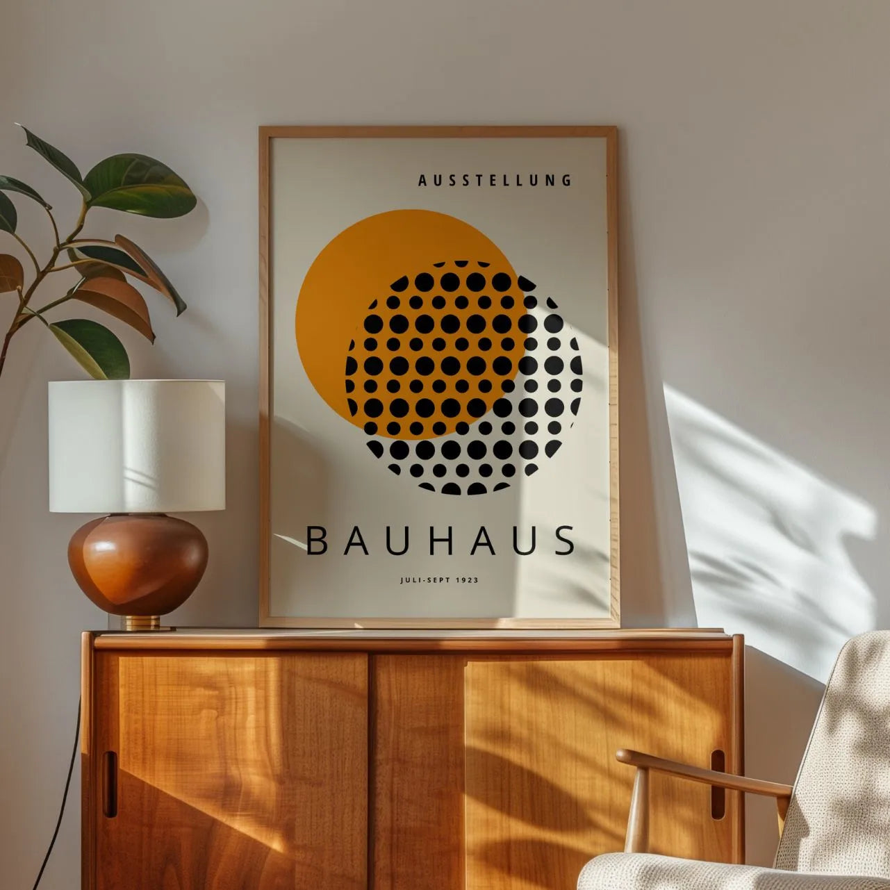 Bauhaus Arancio Punti Poster