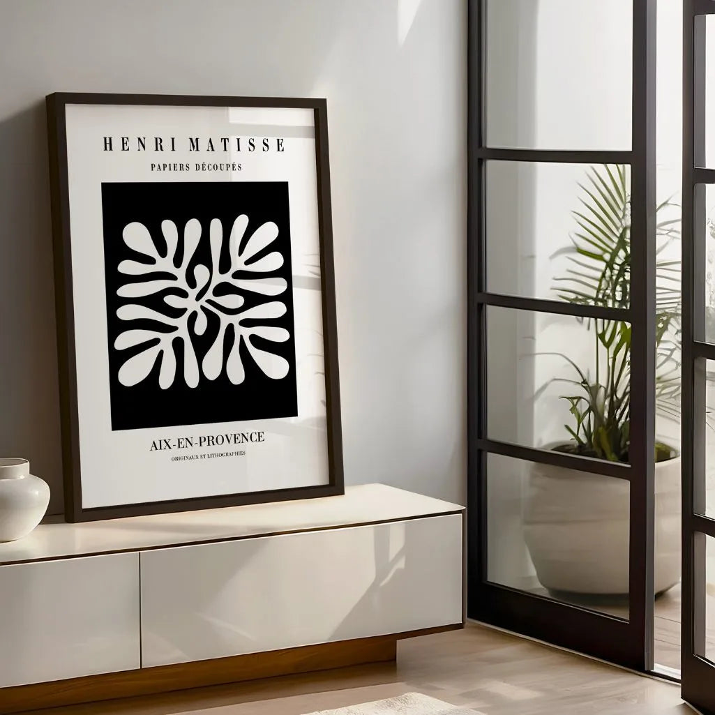 Poster Matisse Bianco Su Nero Ritaglio