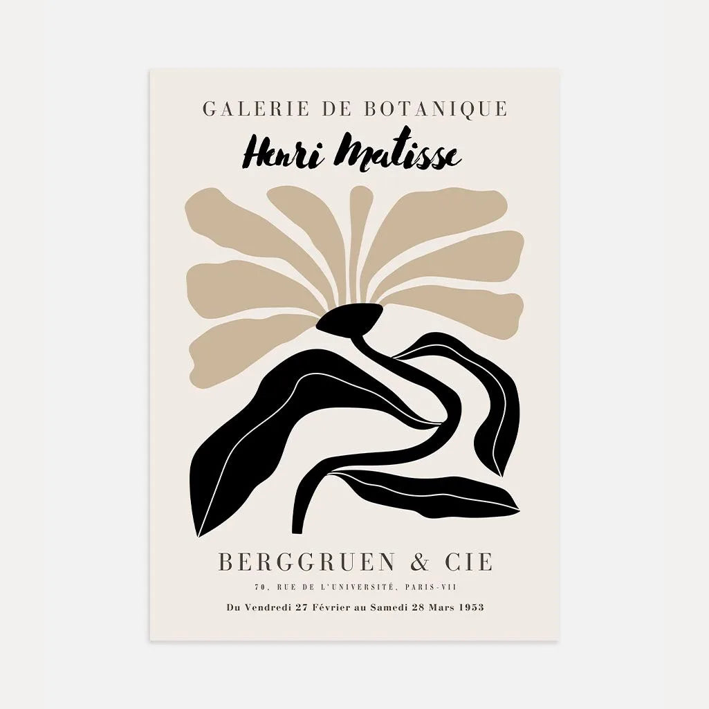 Henri Matisse – Poster Fiore Nero Beige