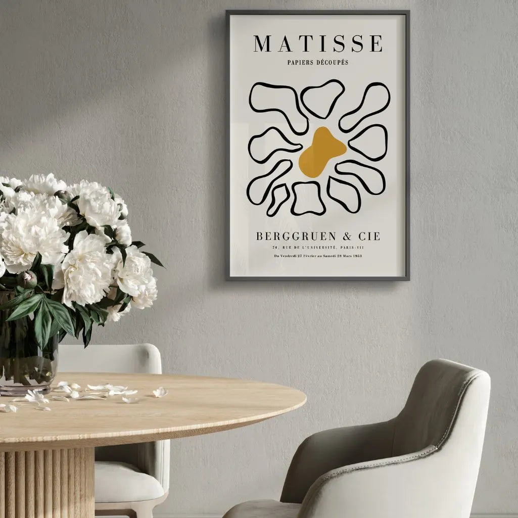 Poster Matisse Fiore Astratto Senape