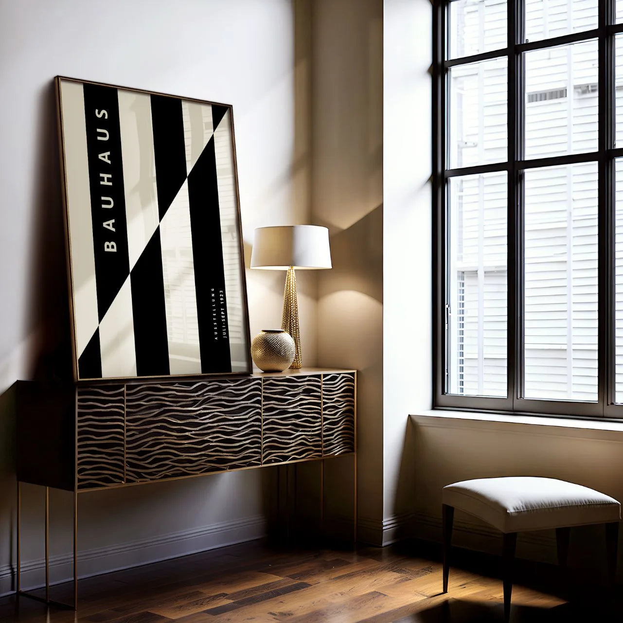 Bauhaus Nero Beige Poster