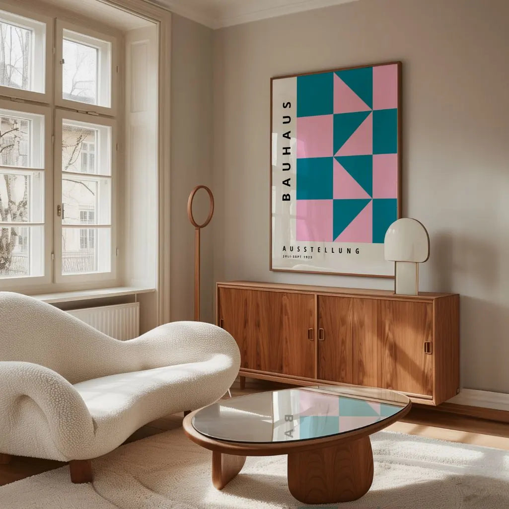 Bauhaus Rosa Turchese Poster