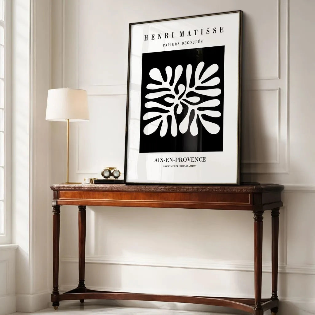 Poster Matisse Bianco Su Nero Ritaglio