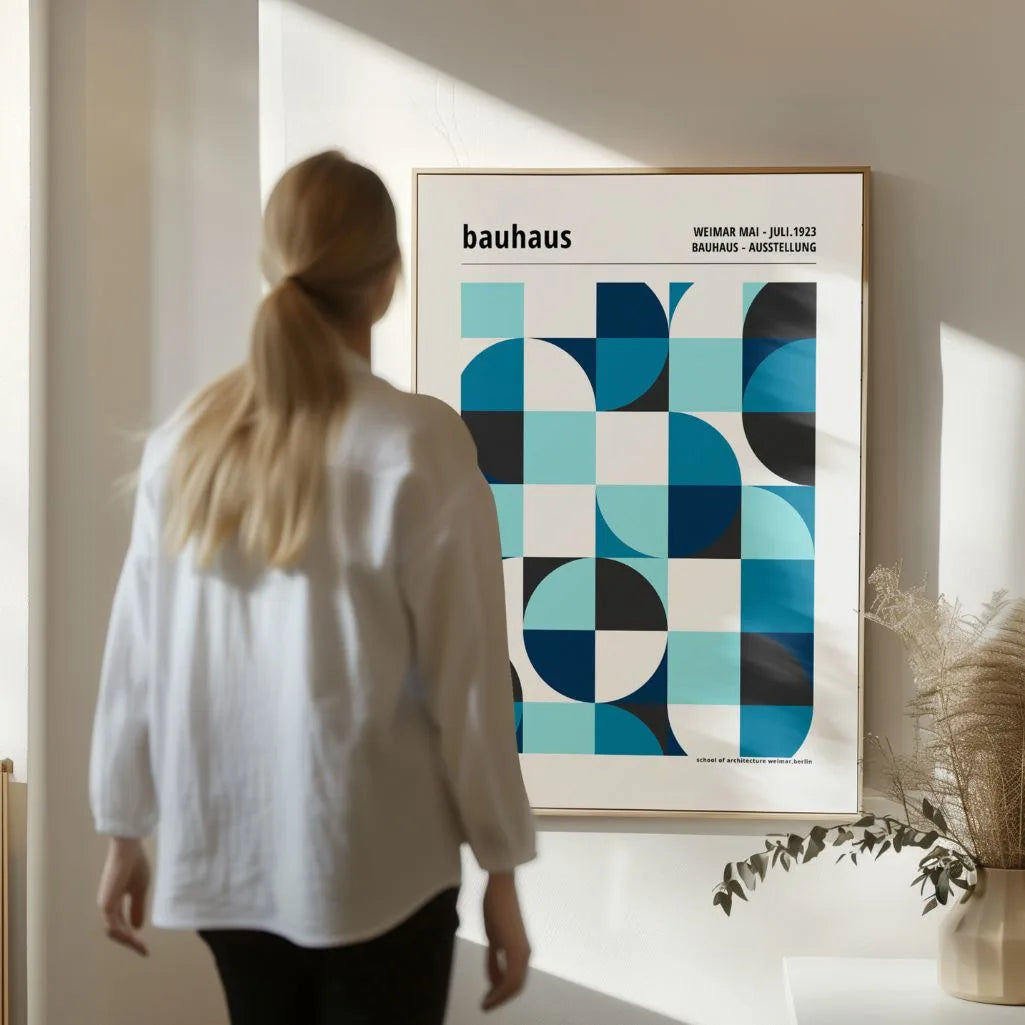 Bauhaus Blu Simmetria Poster