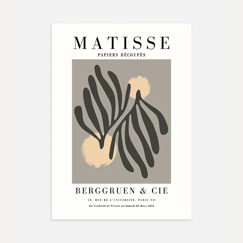Poster Matisse Foglie Grigie