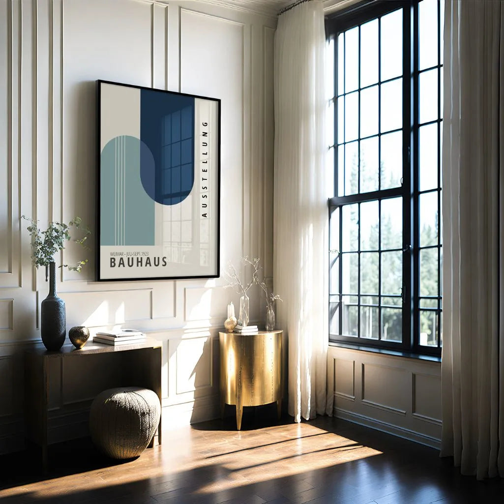 Bauhaus Blu Beige Poster