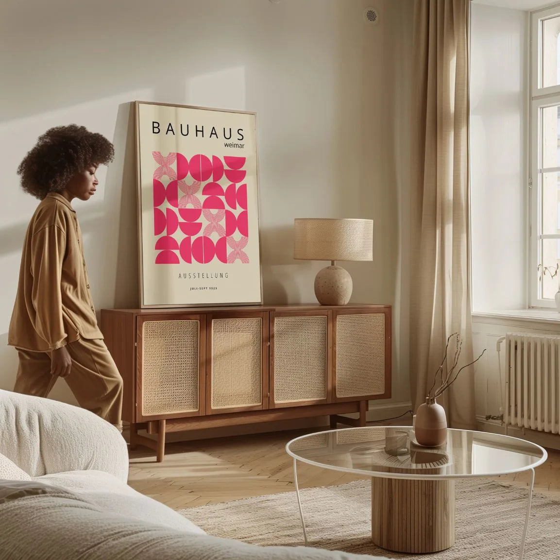 Bauhaus Emisferi Rosa Poster