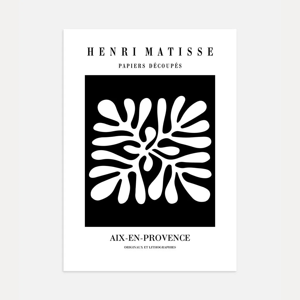 Poster Matisse Bianco Su Nero Ritaglio