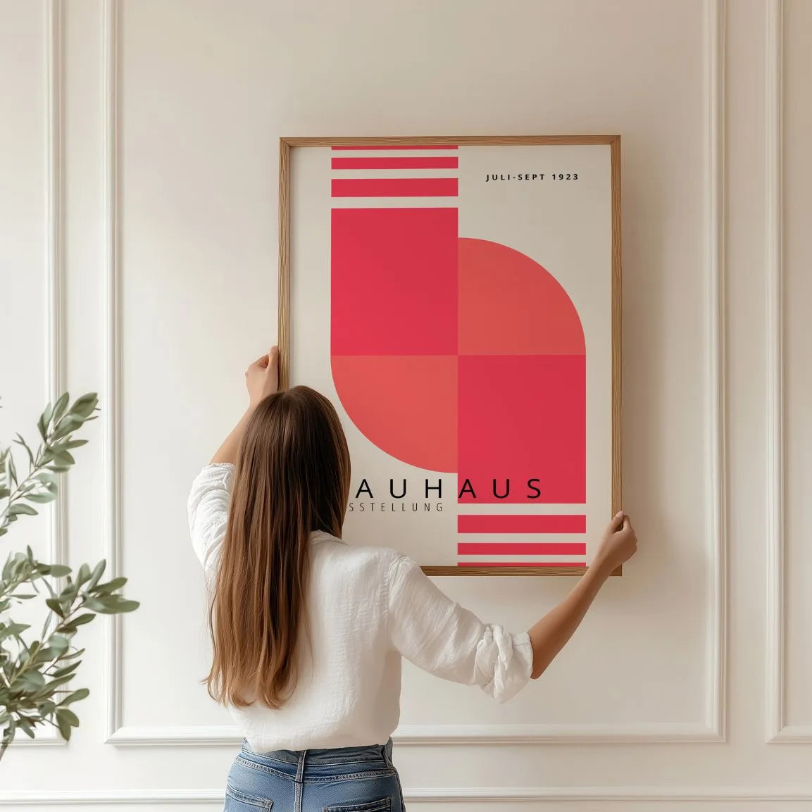Bauhaus Ritmo Rosa Poster