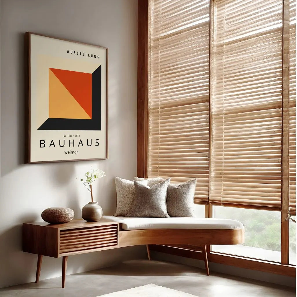 Poster Bauhaus Cubo Rosso Arancio