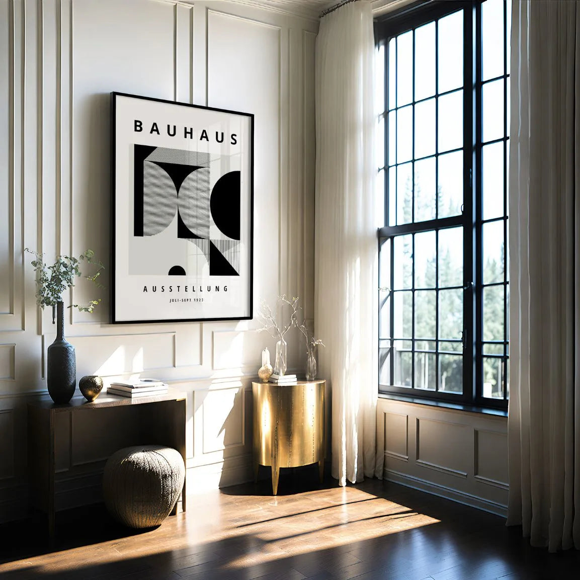 Poster Bauhaus Forme Nere Geometriche