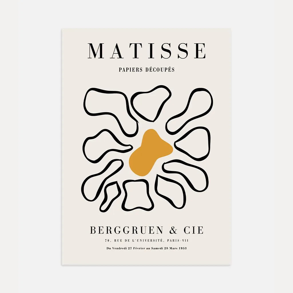 Poster Matisse Fiore Astratto Senape