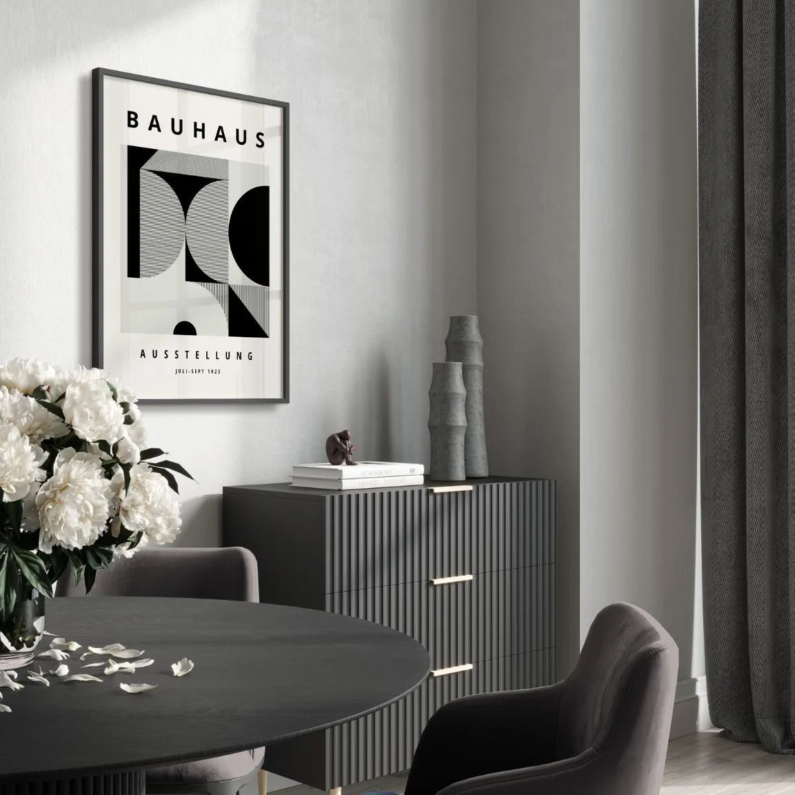 Poster Bauhaus Forme Nere Geometriche