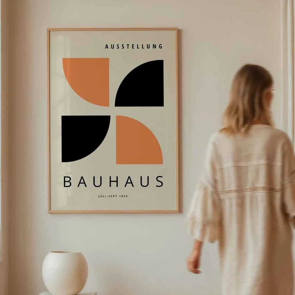 Bauhaus Arancione Nero Poster