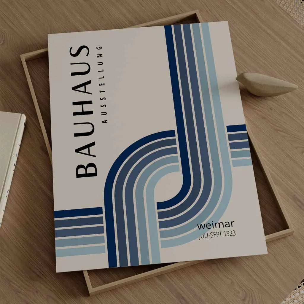 Bauhaus Blu Sfumatura Poster
