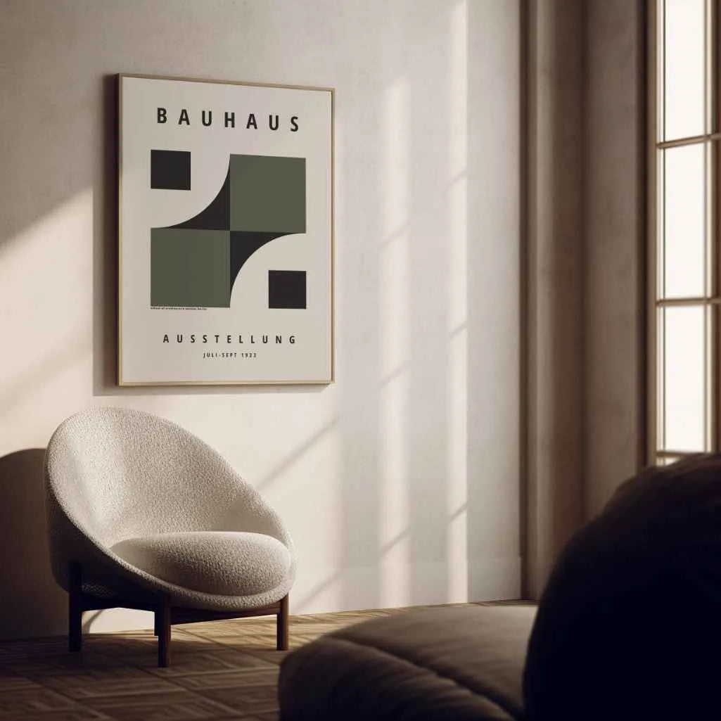 Poster Bauhaus Fusione Verde Delle Forme