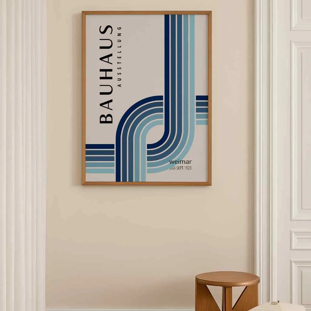 Bauhaus Blu Sfumatura Poster