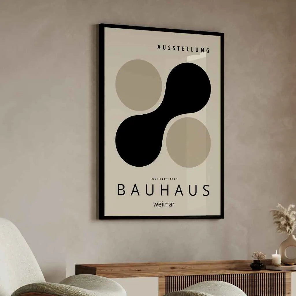 Bauhaus Forme Nero Beige Poster