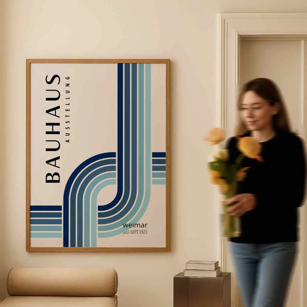 Bauhaus Blu Sfumatura Poster
