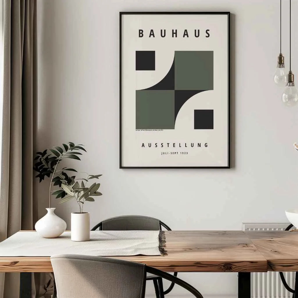 Poster Bauhaus Fusione Verde Delle Forme