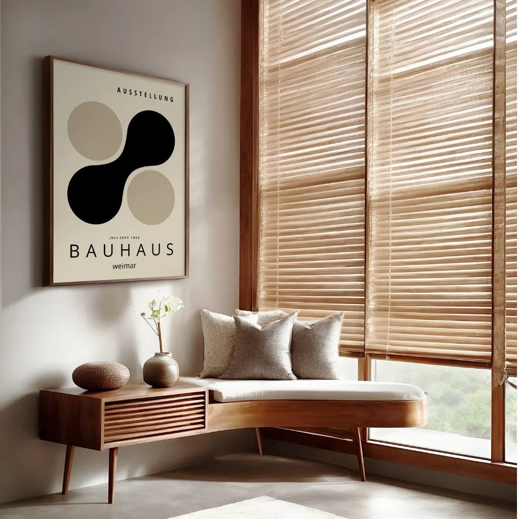 Bauhaus Forme Nero Beige Poster