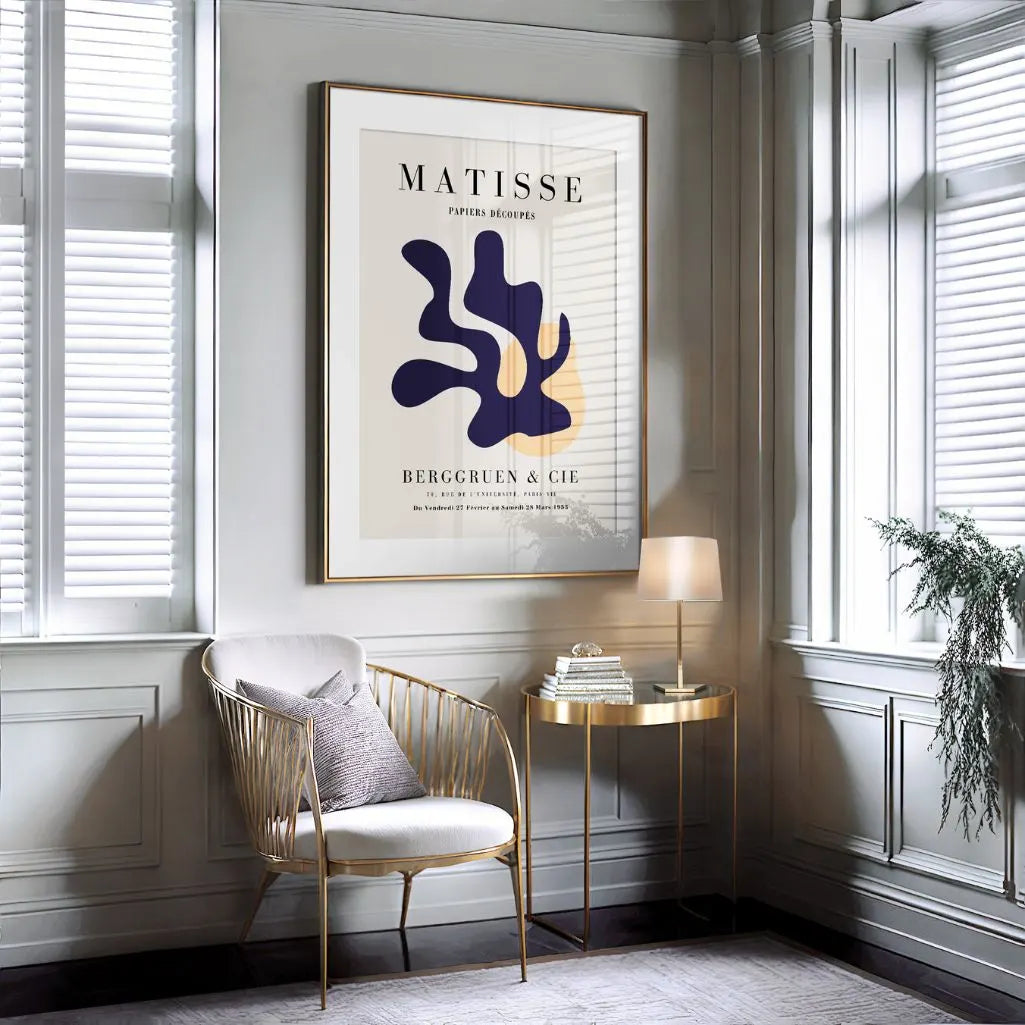 Henri Matisse Forma Astratta Blu Navy Poster
