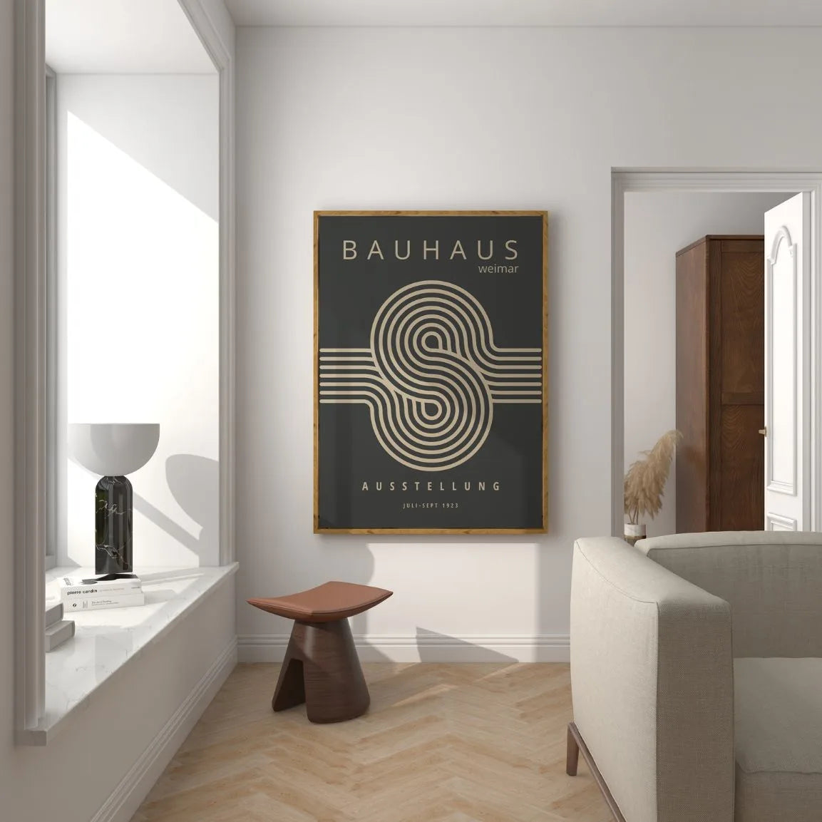 Bauhaus Beige Linee Poster