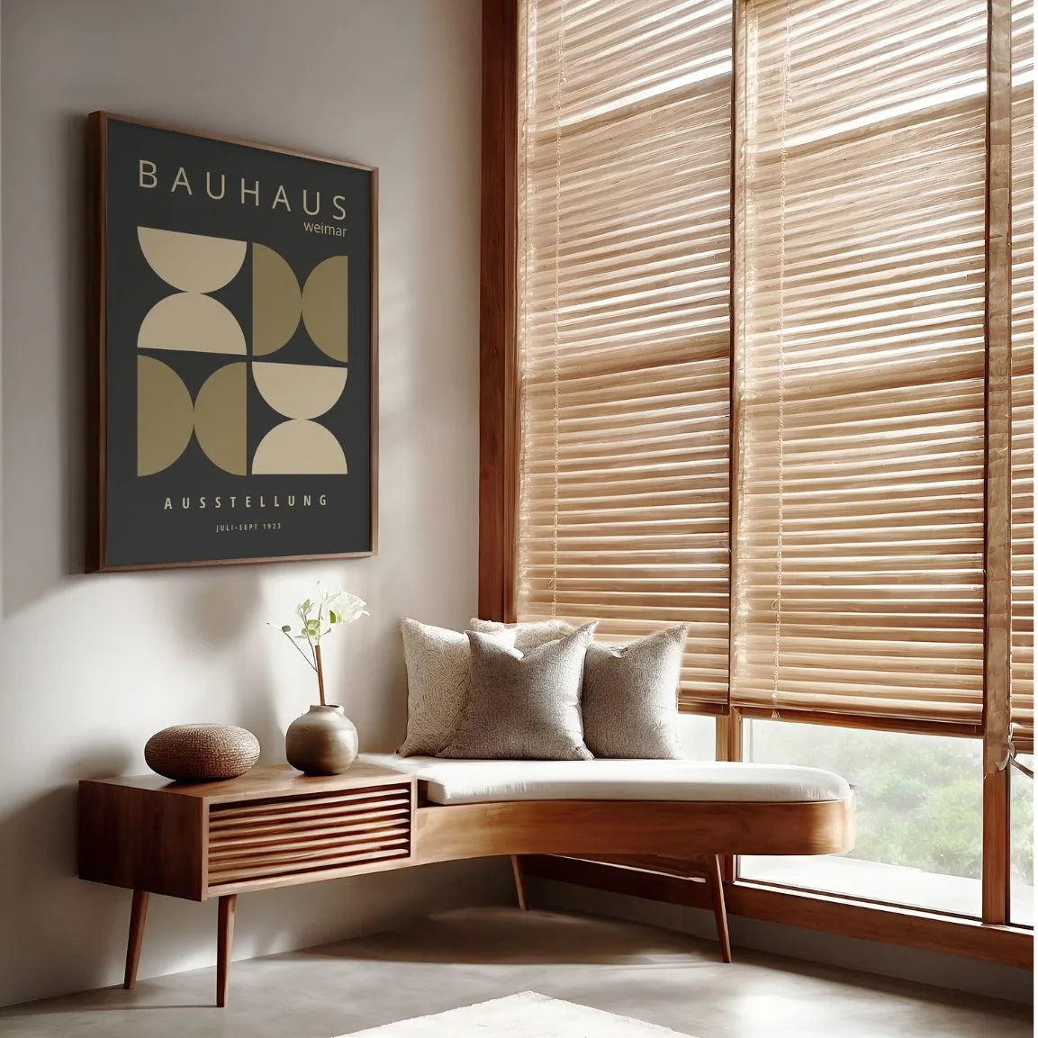 Bauhaus Ocre Geometrie Poster