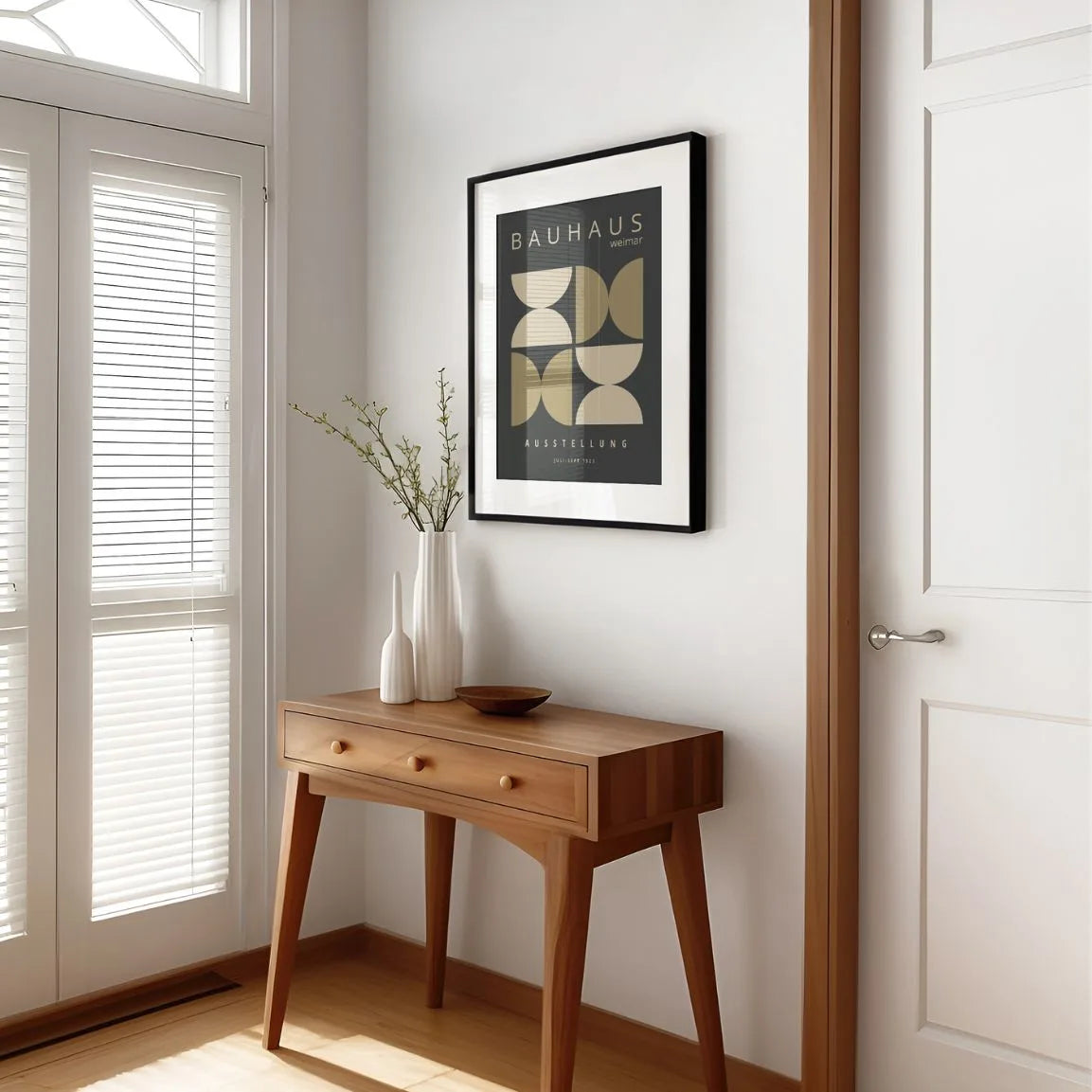Bauhaus Ocre Geometrie Poster