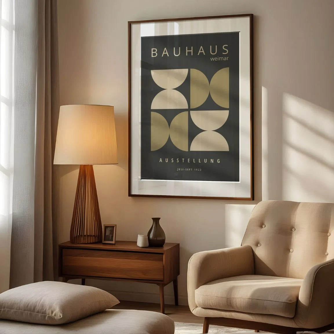 Bauhaus Ocre Geometrie Poster