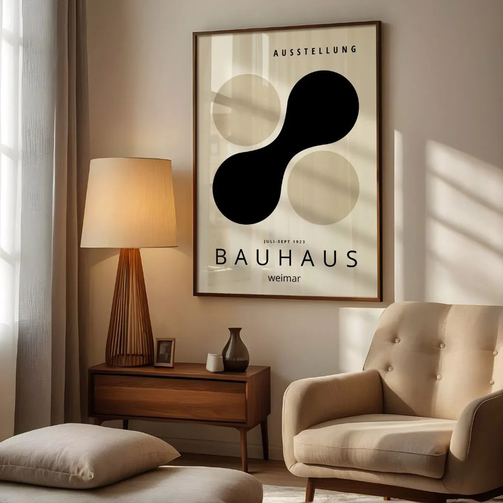 Bauhaus Forme Nero Beige Poster