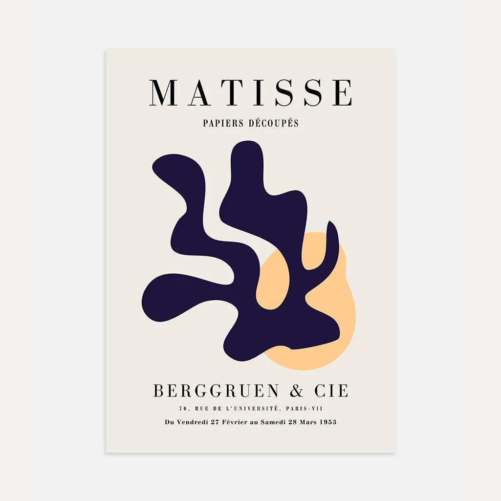 Henri Matisse Forma Astratta Blu Navy Poster