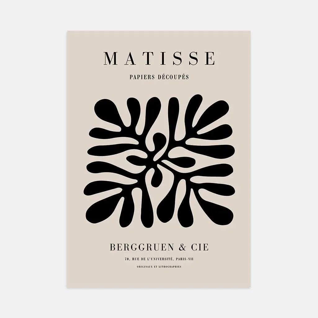 Henri Matisse – Poster Minimal Beige e Nero