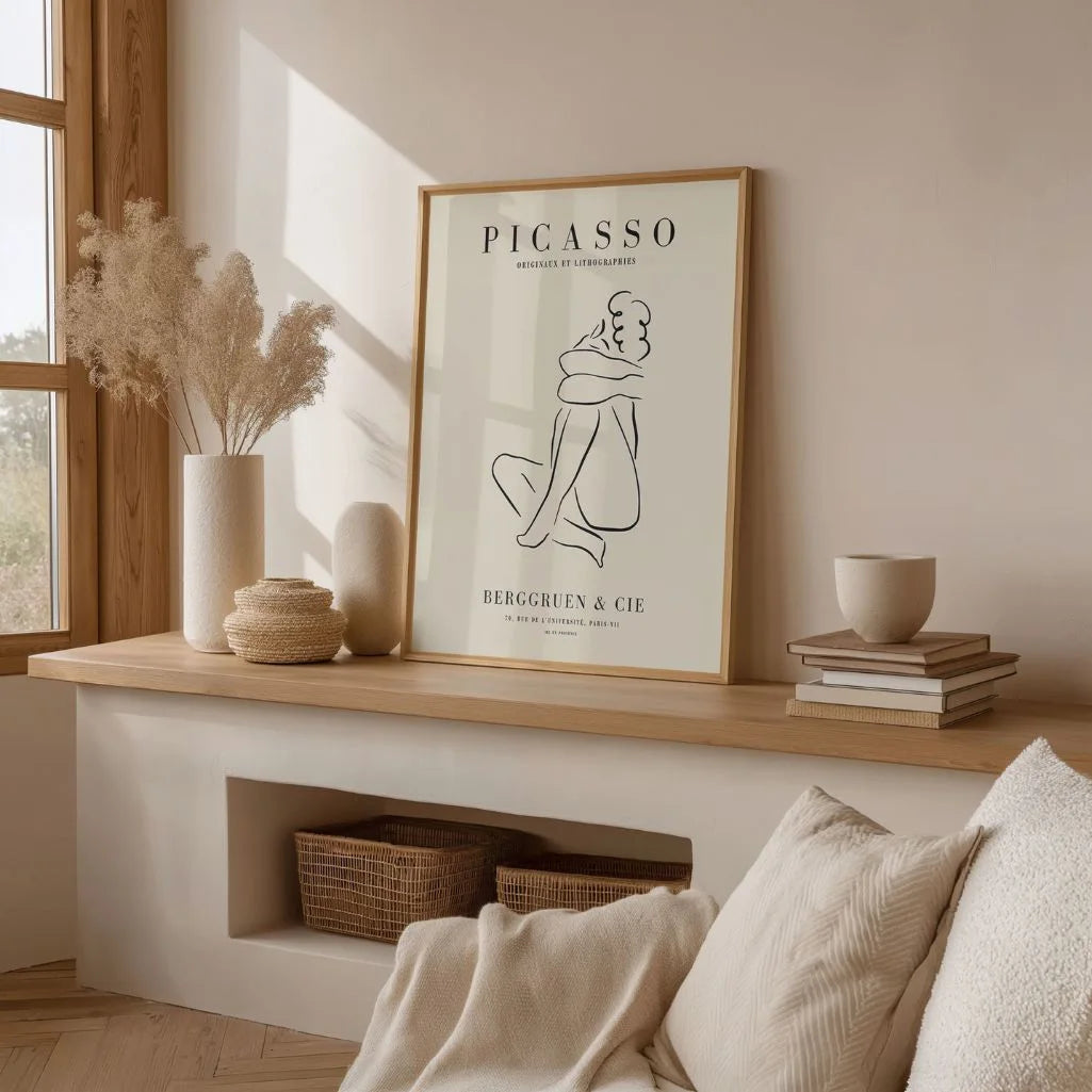 Poster ispirato a Pablo Picasso – Abbraccio lineare