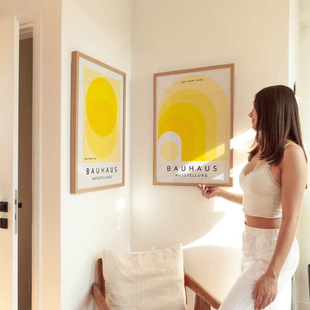 Bauhaus Yellow Poster Set of 2