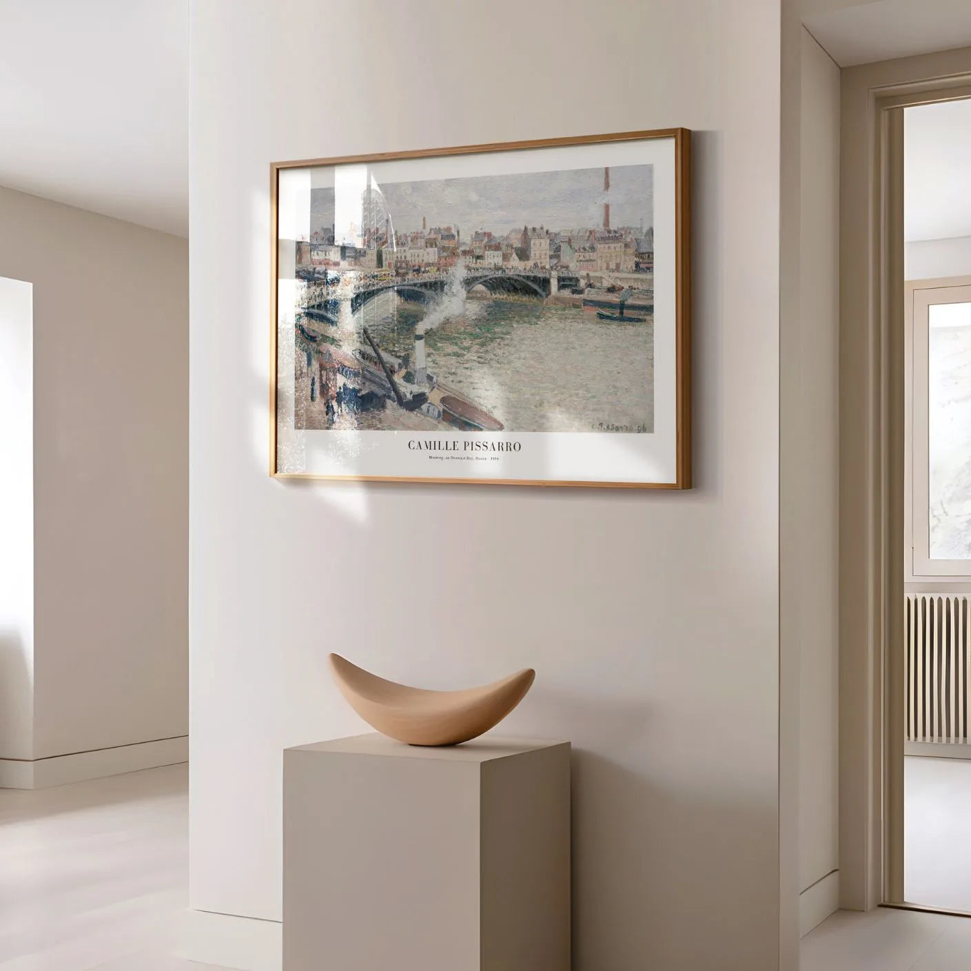 Pissarro Rouen Seine Overcast Morning Poster