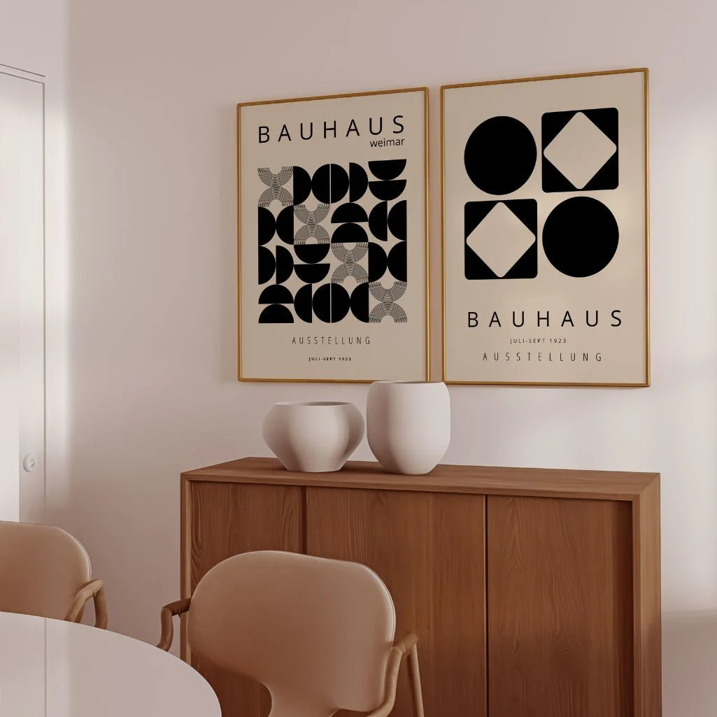 Bauhaus Geometria – Set di 2 poster,beige