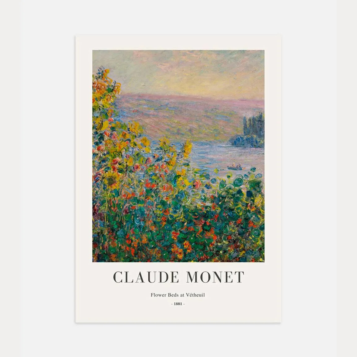 Poster Claude Monet – Aiuole di fiori a Vétheuil