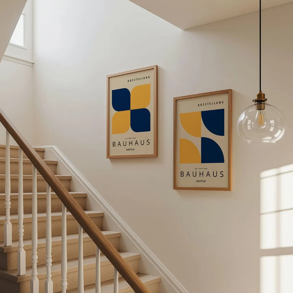 Bauhaus Blu Navy Giallo – Set di 2 poster
