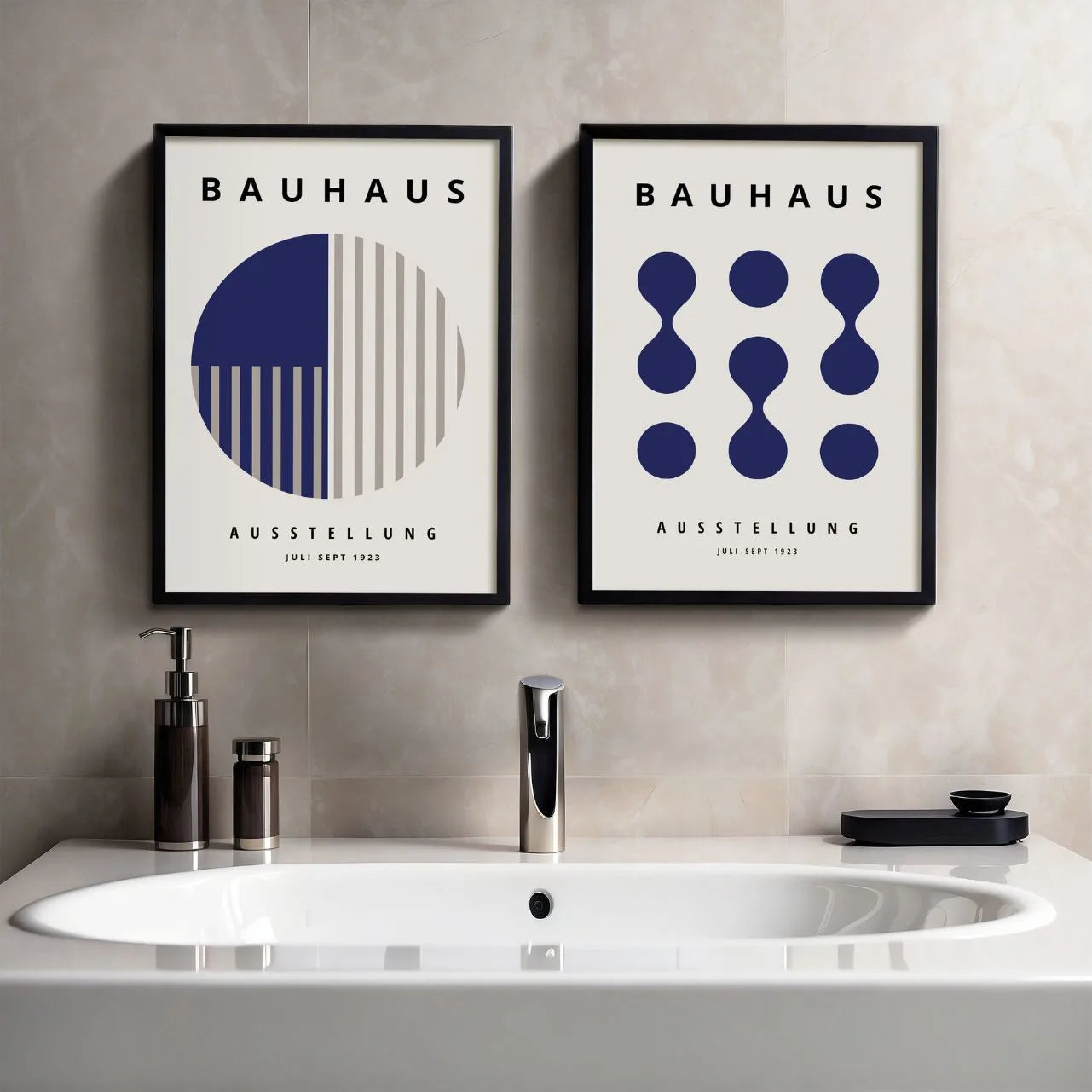Bauhaus Blu navy – Set di 2 poster