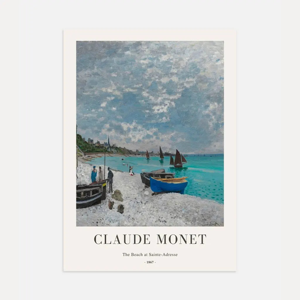 Claude Monet – La spiaggia di Sainte-Adresse Poster