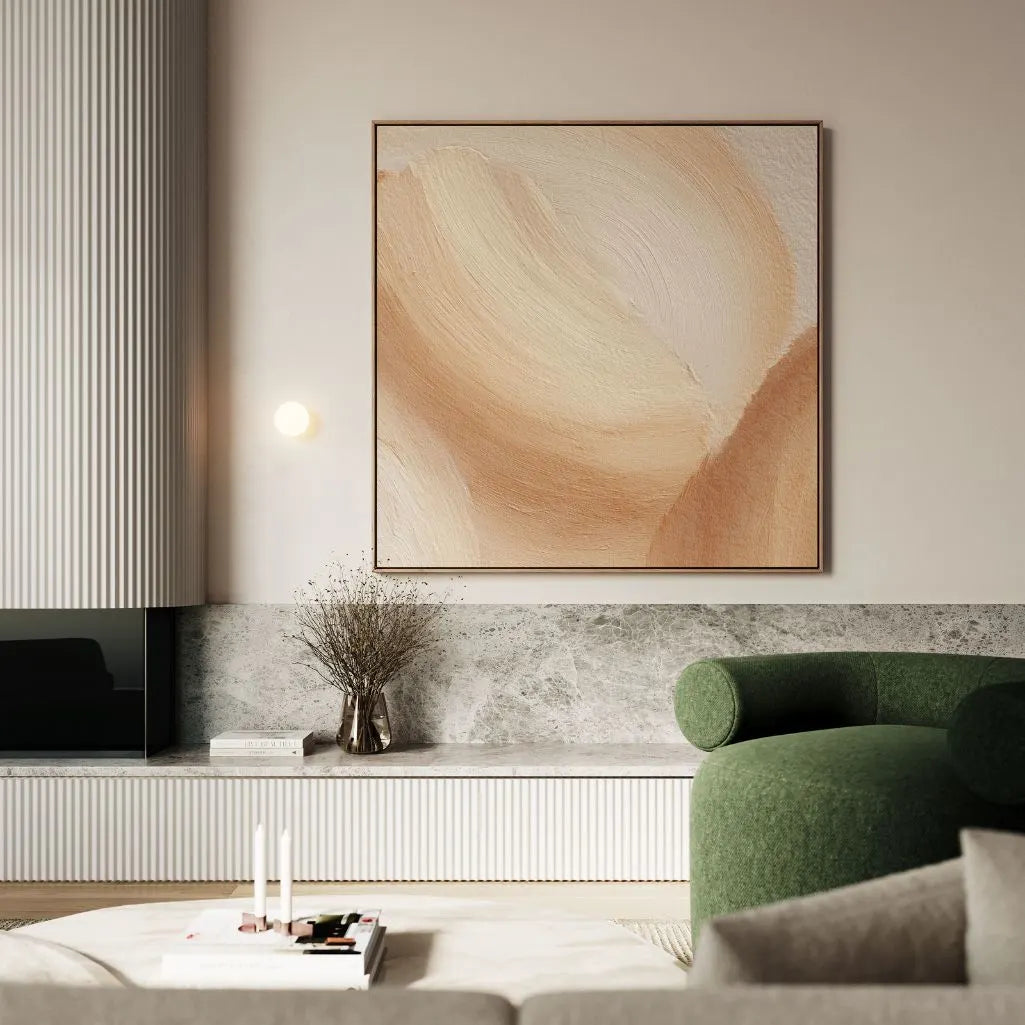 Tela incorniciata – Onde beige