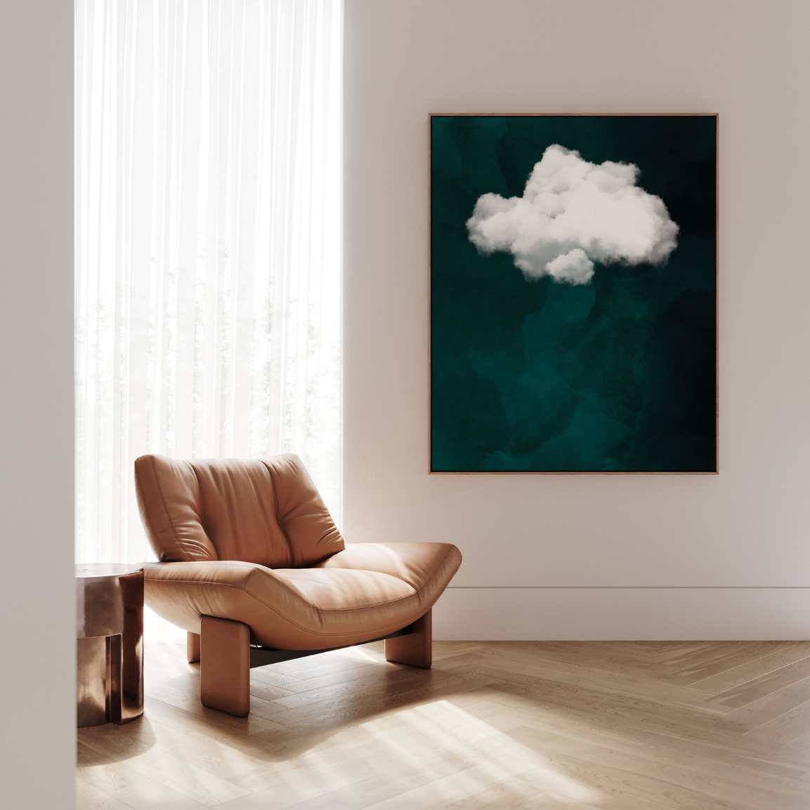 Framed Canvas Print Minimalist Cloud